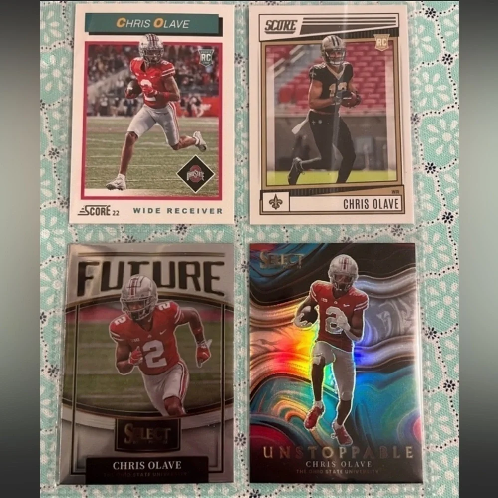 🏈 Chris Olave, 4 NFL Football Trading Cards